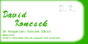 david koncsek business card